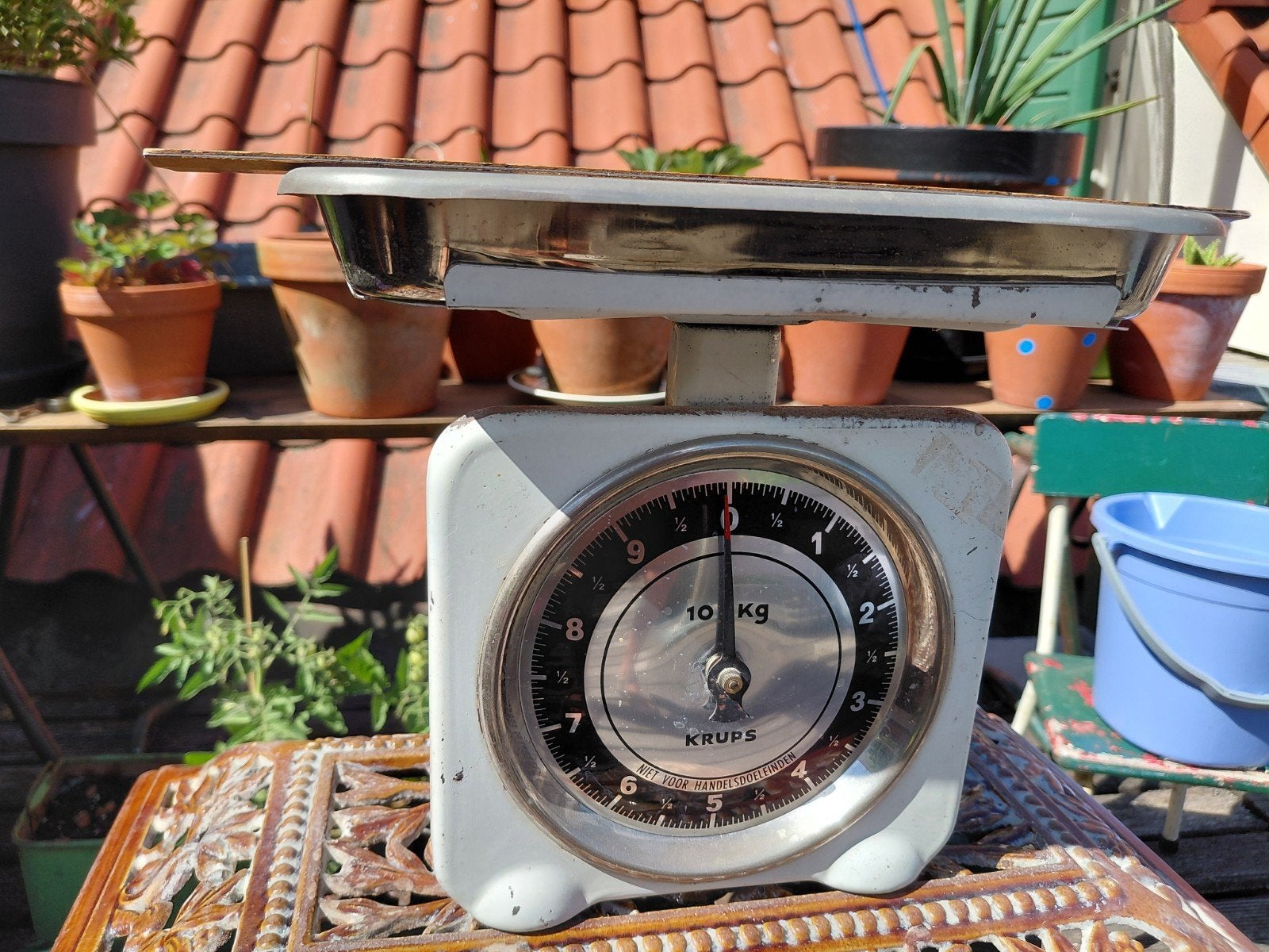 weegschaaltje op vintage leeftijd, Antiek en Kunst, Curiosa en Brocante, Ophalen of Verzenden