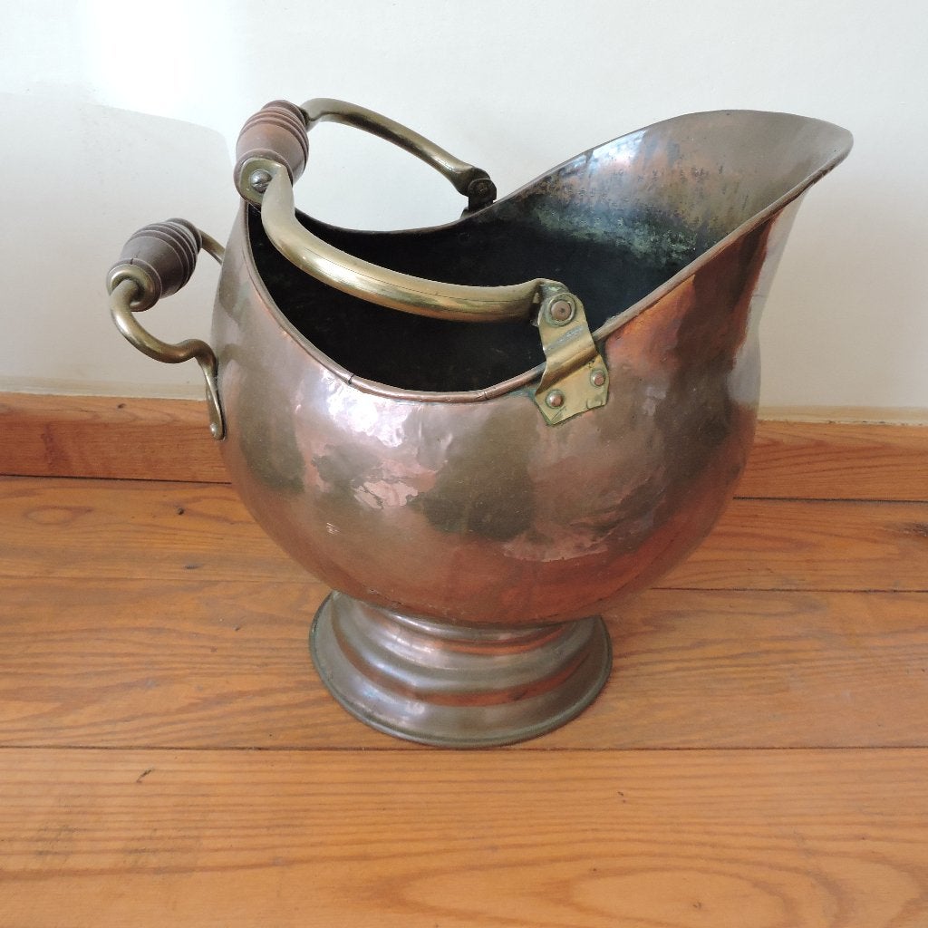 Mooi grote koperen kolen bak koper kolenkit bloembak 36 cm, Antiek en Kunst, Ophalen of Verzenden, Koper
