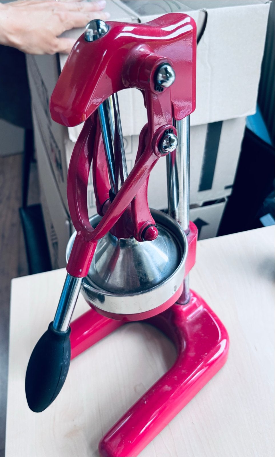 Robuuste handmatige sinaasappelpers - Rood Cilio, Huis en Inrichting, Keuken | Keukenbenodigdheden, Ophalen, Metaal, Rood, Overige typen