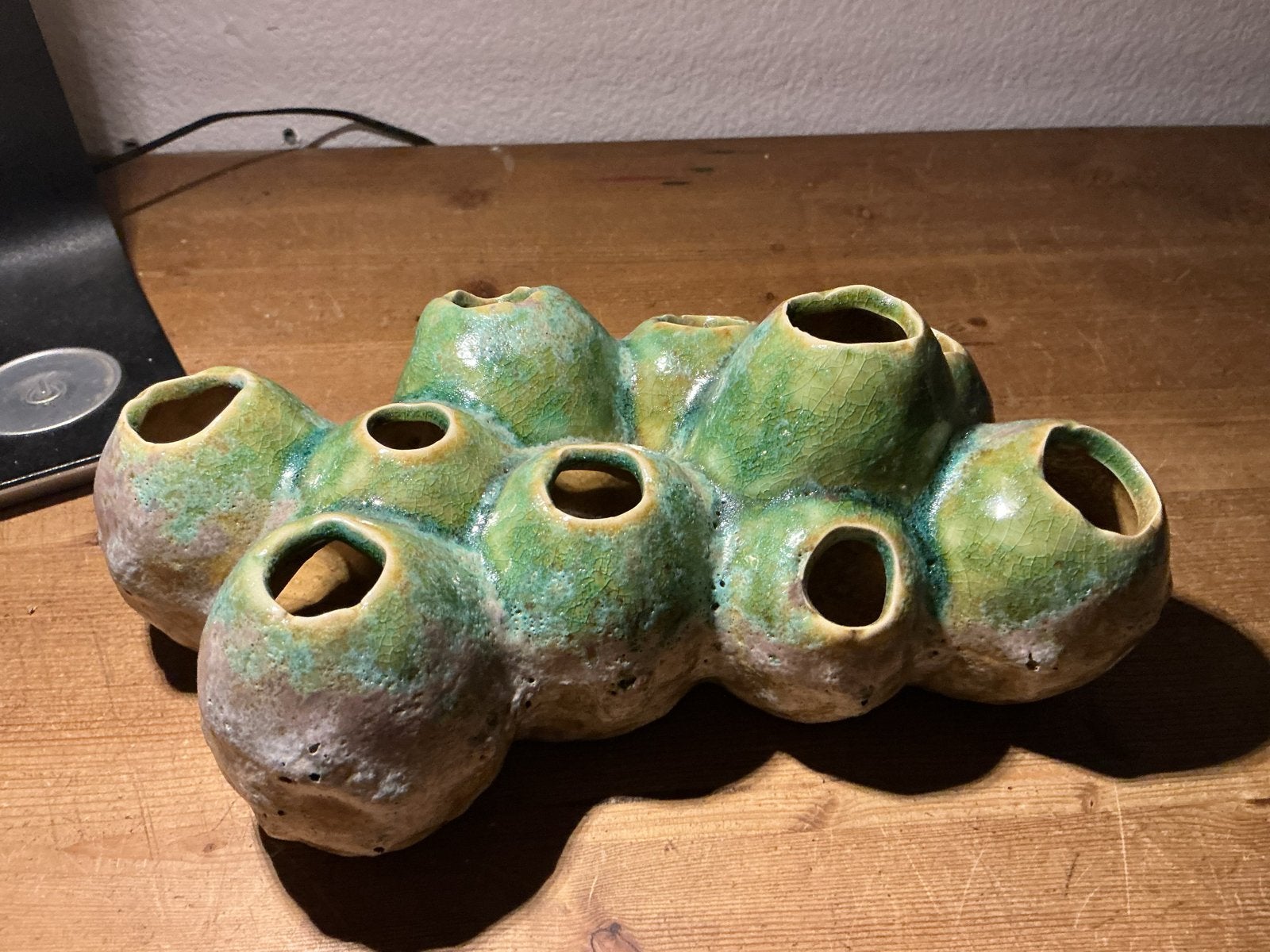 Keramische organische koraal vaas (flower frog), Ophalen of Verzenden