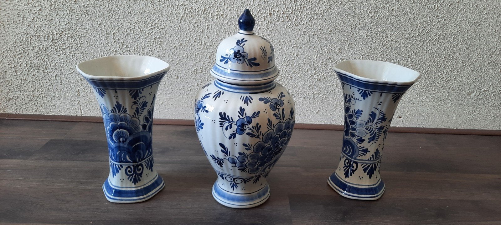 Delfts Blauw vazen set - Handgeschilderd Holland, Ophalen of Verzenden
