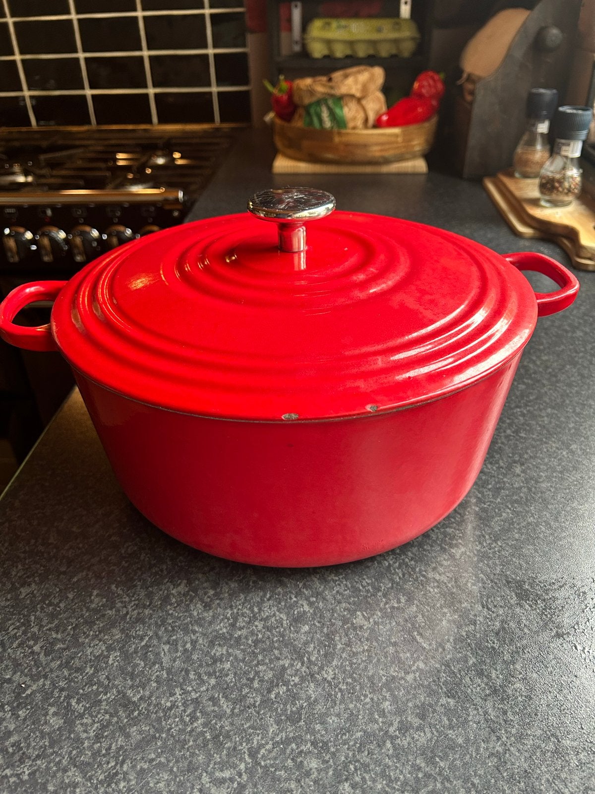 BK Bourgogne braadpan 28cm - Gietijzeren pan, Ophalen, Gebruikt, Met deksel, BK