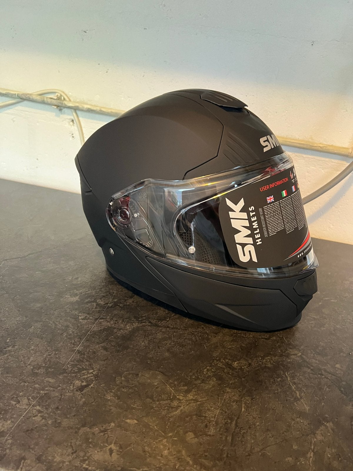 SMK Systeemhelm - Mat Zwart - Nieuw.  Maat S, Motoren, Systeemhelm, Heren, Ophalen, Nieuw met kaartje