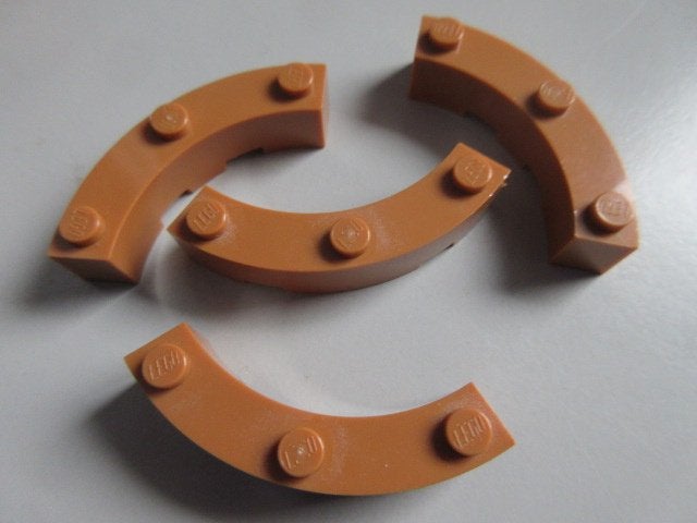 nr. 9318, 4 Kwartronde stenen, medium nougat., Ophalen of Verzenden, Zo goed als nieuw, Losse stenen, Lego