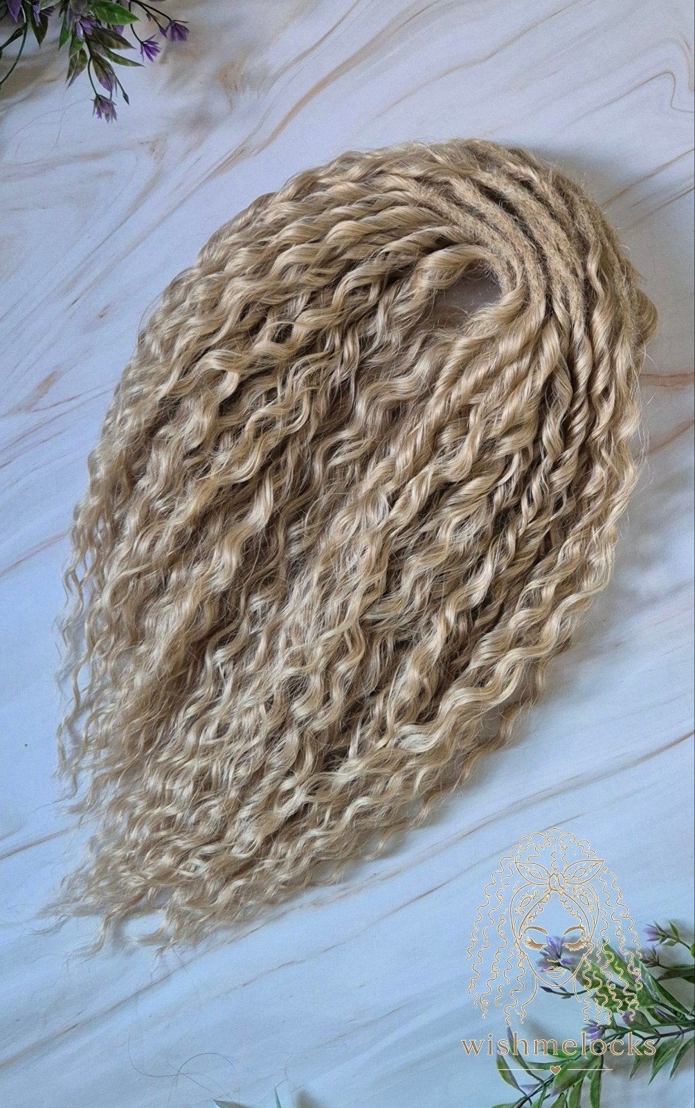 55 Double Ended Natuurlijk Blonde Krullende set  Extensions, Ophalen of Verzenden, Nieuw, Pruik of Haarverlenging