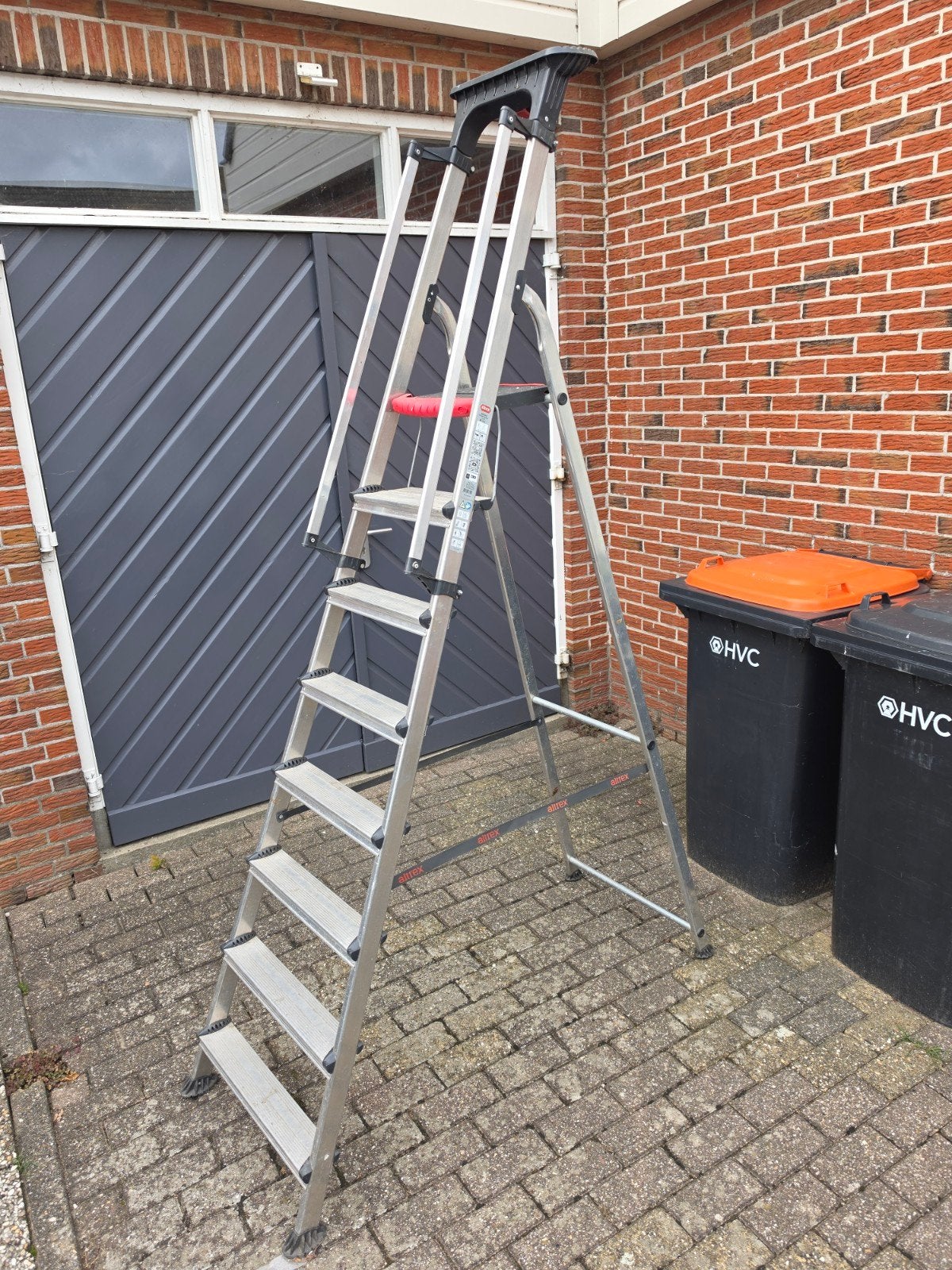 altrex ladder met veiligheid beugel  8 spots, Ophalen, 4 meter of meer