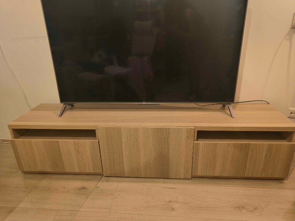 TV stand from IKEA - 2 drawers and 1 door, Ophalen, Minder dan 50 cm, Eikenhout, Zo goed als nieuw