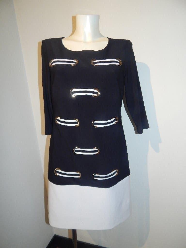 Joseph Ribkoff stretch jurk apart bandjes ringen werk M