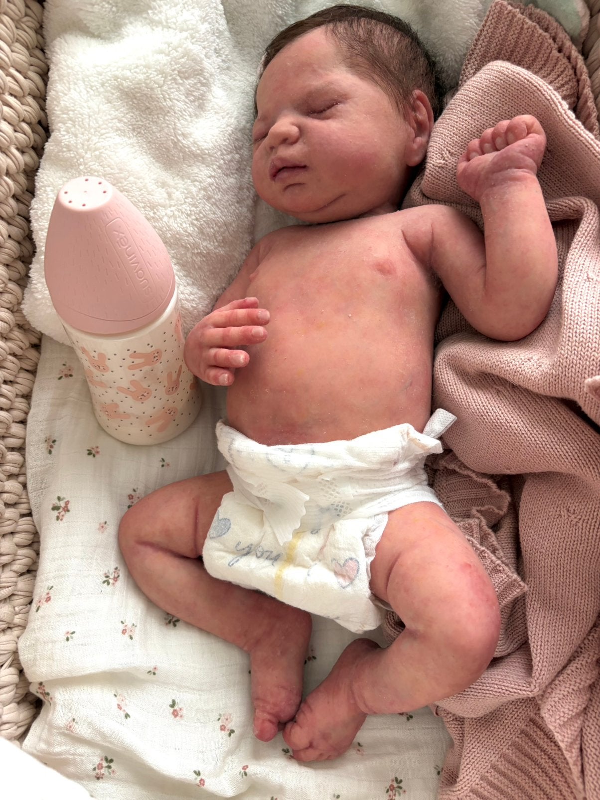 Reborn baby Fullbody siliconen Mia van Izzy Zhao, Verzamelen, Ophalen, Nieuw, Babypop, Levensecht of Reborn