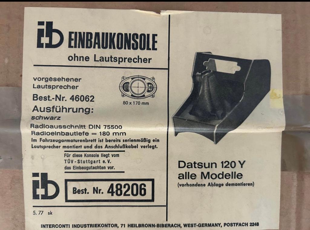 Radio/midden console Datsun 120 Y(Nieuw/N.O.S), Ophalen of Verzenden, Nieuw