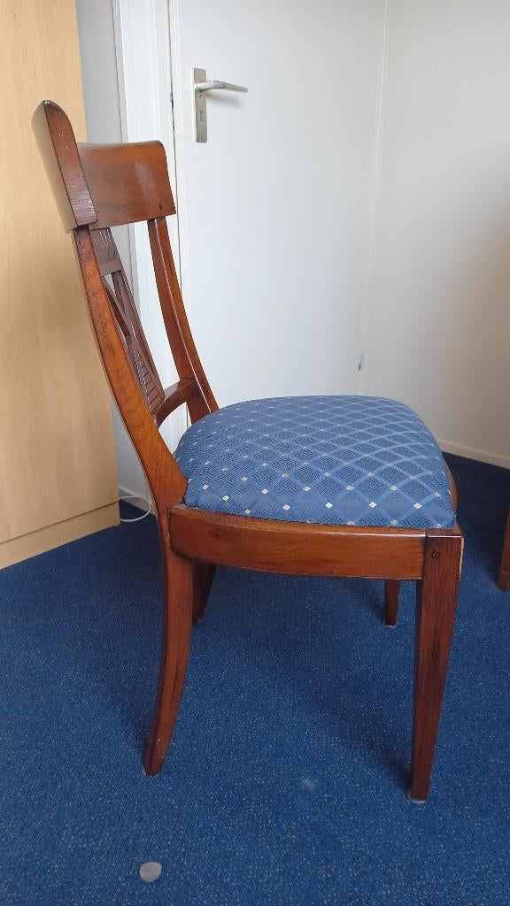 4 Kersenhouten eetkamerstoelen, Ophalen, Gebruikt, Bruin, Biedermeier