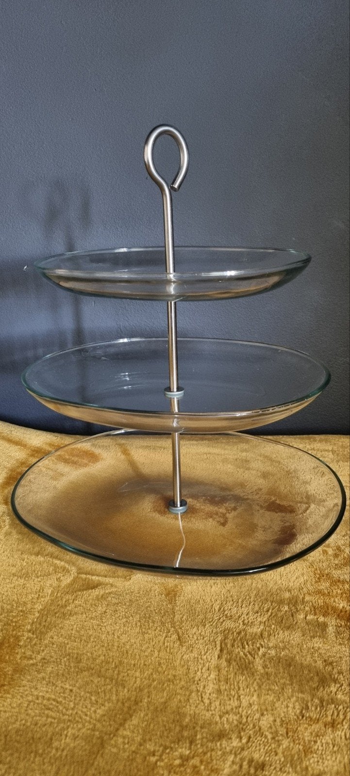 Glazen etagere 3 lagen, Ovaal, Serveerplateau, Afneembaar, Verzenden