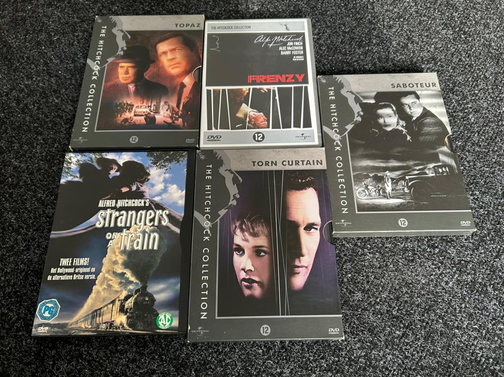 5 x hitchcock film op dvd, Vanaf 12 jaar, Ophalen of Verzenden, Gebruikt, Actie en Avontuur