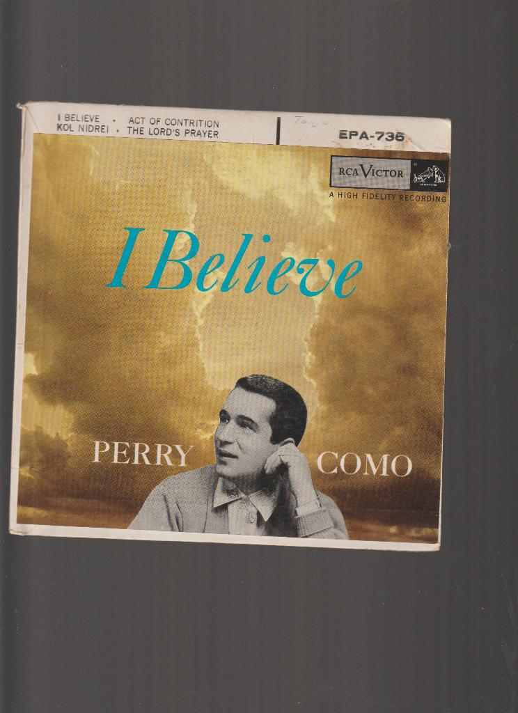 EP  //  PERRY  COMO  --  I  BELIEVE  +  3, Verzenden, 7 inch, Zo goed als nieuw, Pop