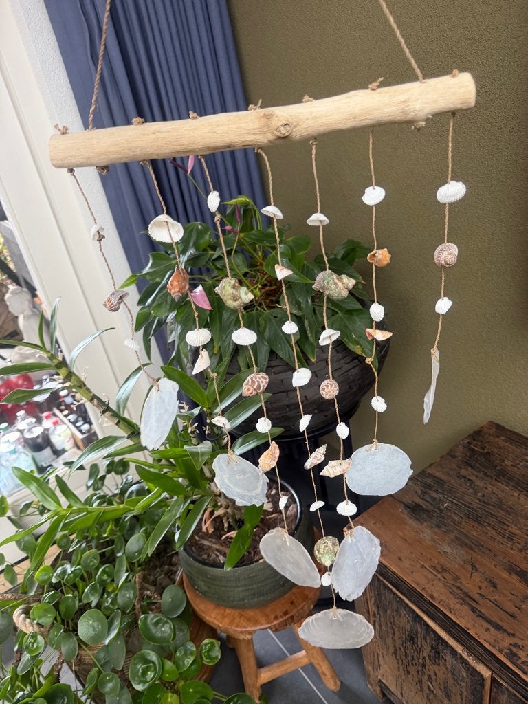 Capiz Boho Ibiza Bali windhanger Indonesie windgong, Tuin en Terras, Tuinwanddecoratie, Verburgt Vintage, Nieuw, Ophalen of Verzenden