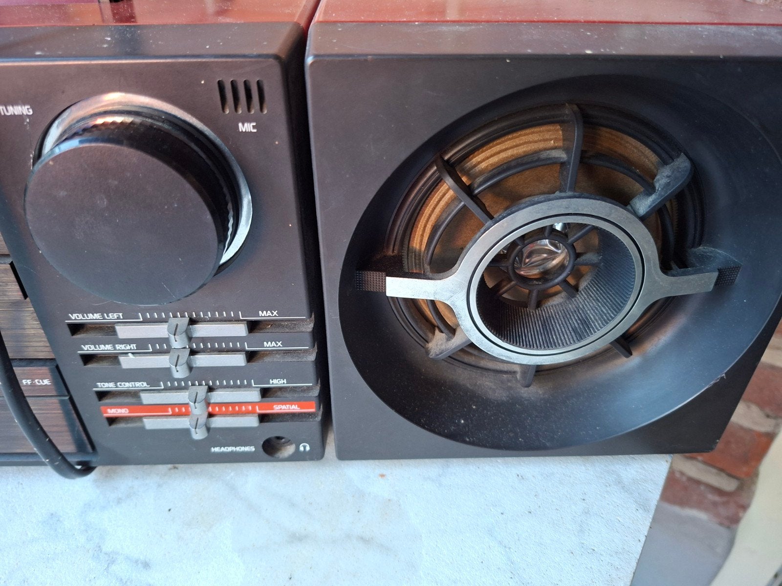 PHILIPS D 8254 ROOD COMPO RADIO CASSETTE RECORDER VINTAGE, Ophalen of Verzenden