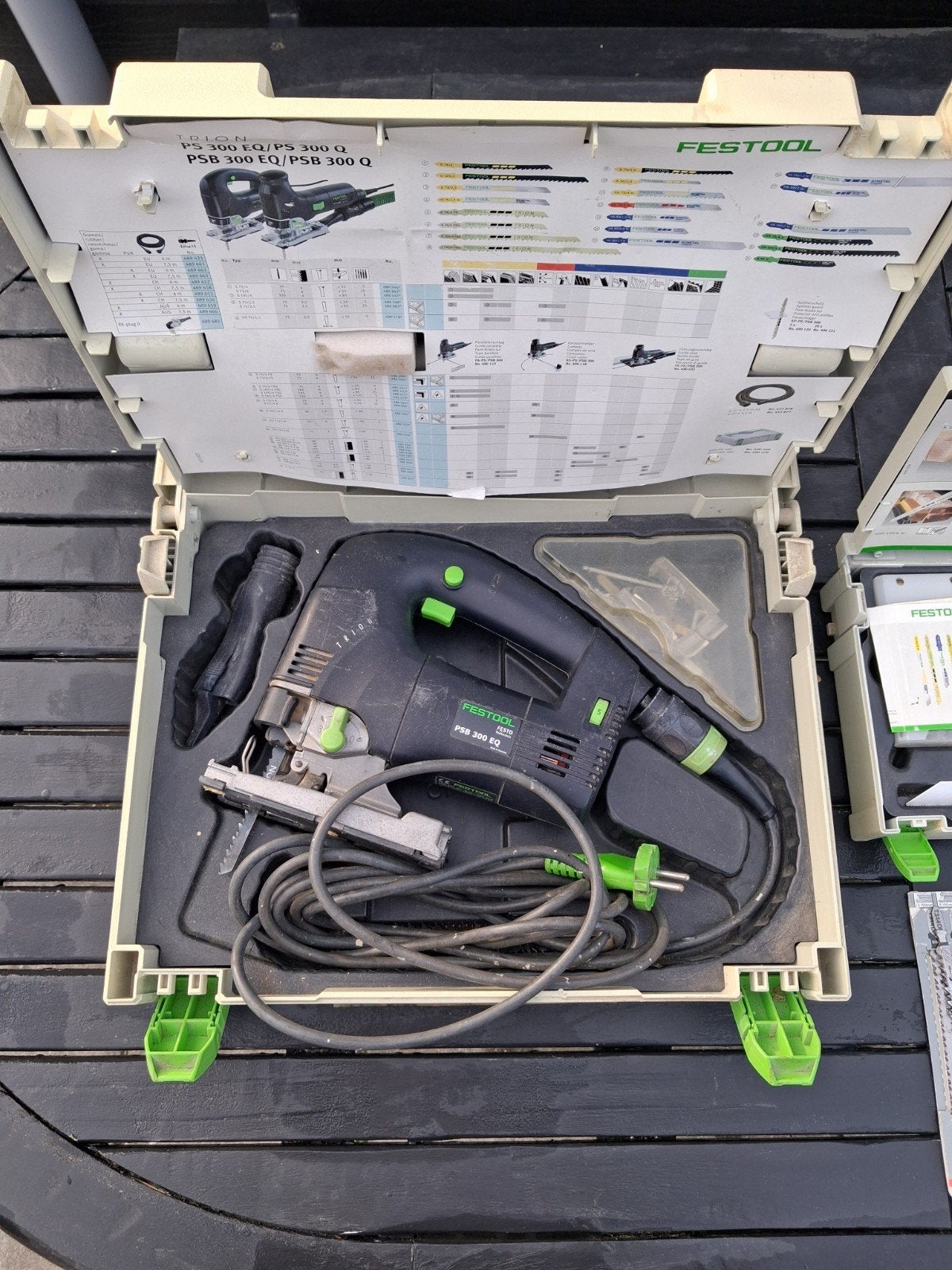 Festool Decoupeerzaag PSB 300 EQ met accessoires, Ophalen, Minder dan 30 mm, Gebruikt, Decoupeerzaag