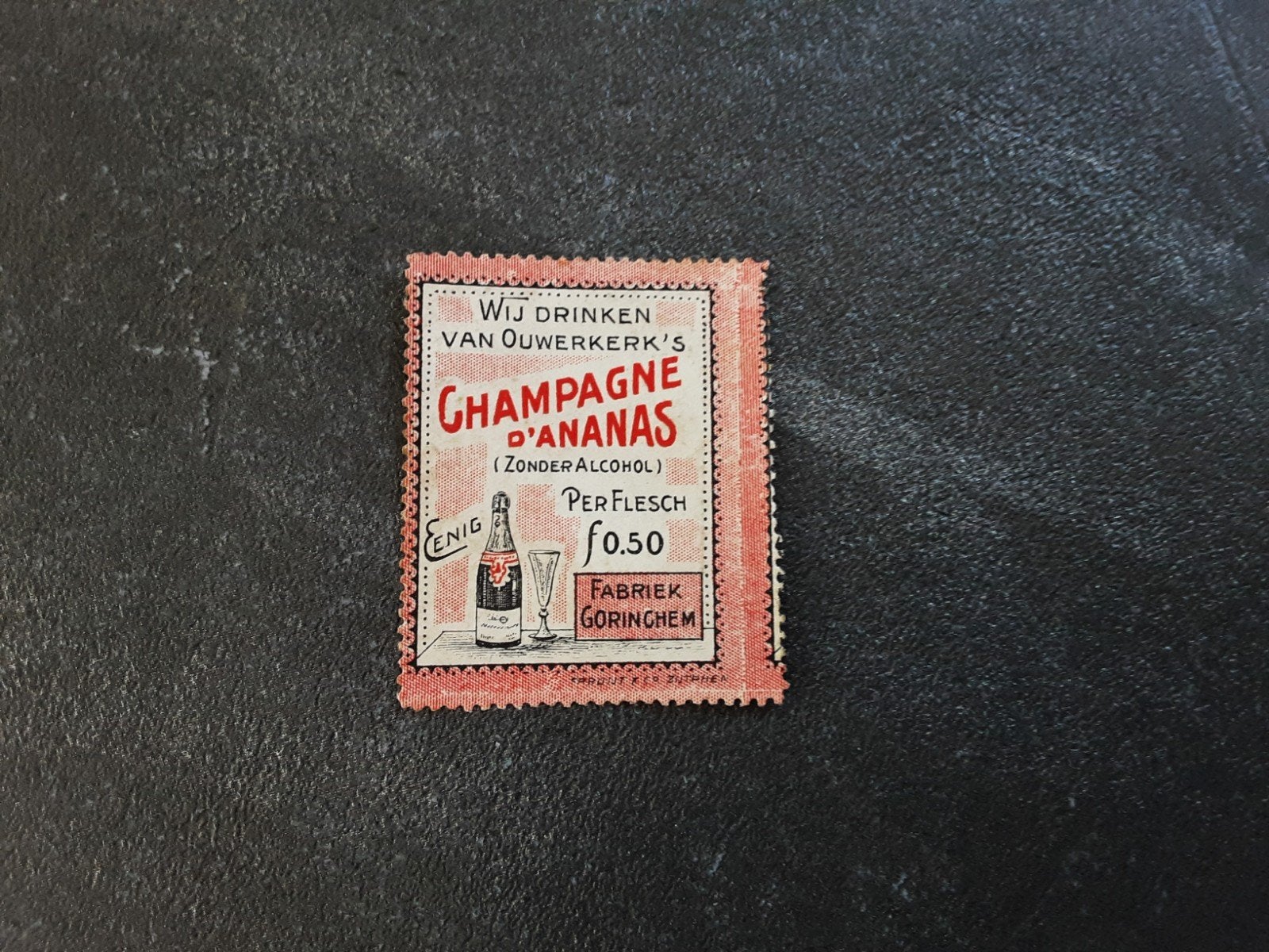sluitzegel Gorinchem van Ouwerkerk champagne ananas, Ophalen of Verzenden