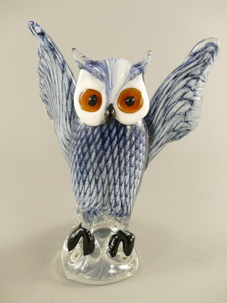 Murano-stijl Glazen Uil Beeldje - 30 cm Hoog, Ophalen of Verzenden