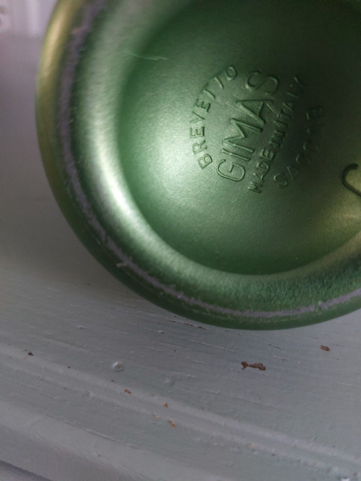 Jaren '50 Metallic Groene Slagroomspuit - GIMAS Italië, Ophalen of Verzenden