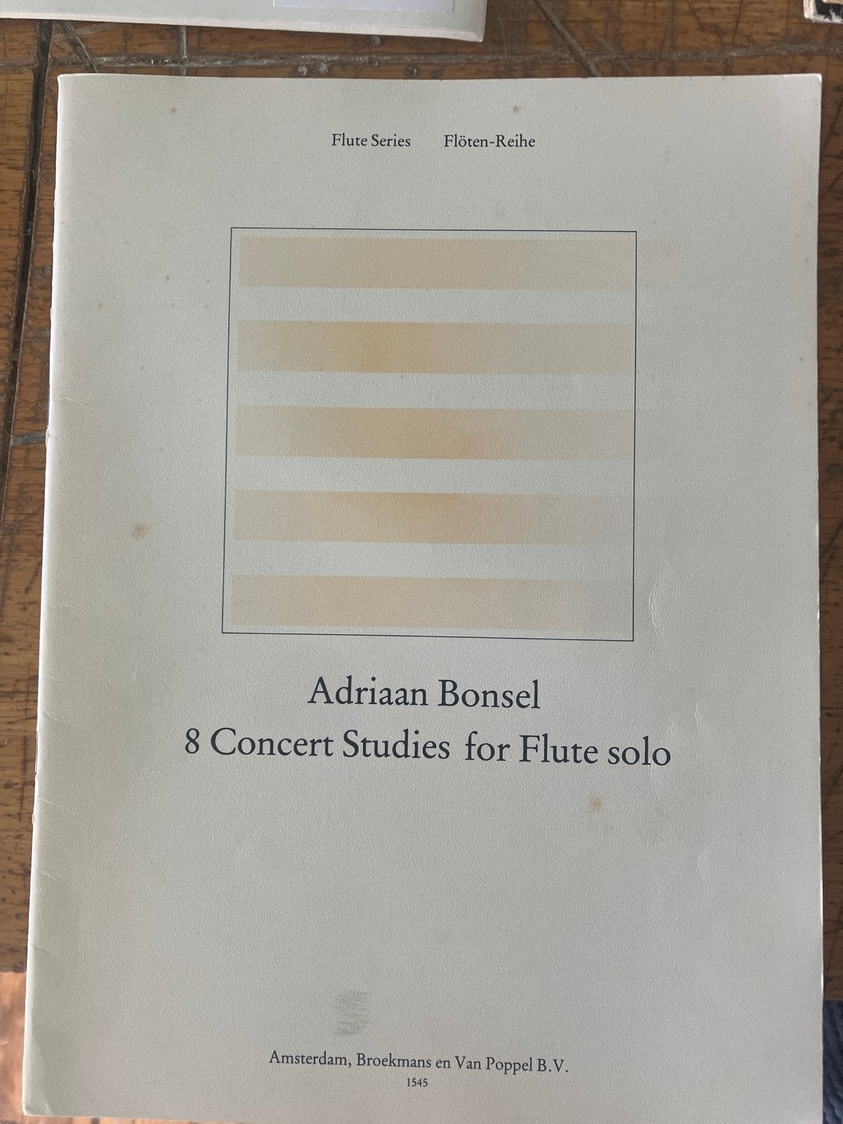 Adriaan Bonsel - 8 Concert Studies for Flute solo, Gebruikt, Klassiek, Les of Cursus, Dwarsfluit of Piccolo