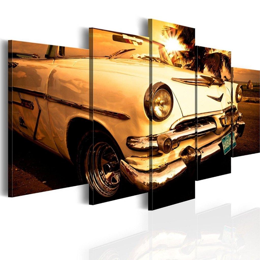 994 Cuba Oldtimer Cabrio 5 Luik Schilderij 200x100cm XXL, Ophalen of Verzenden