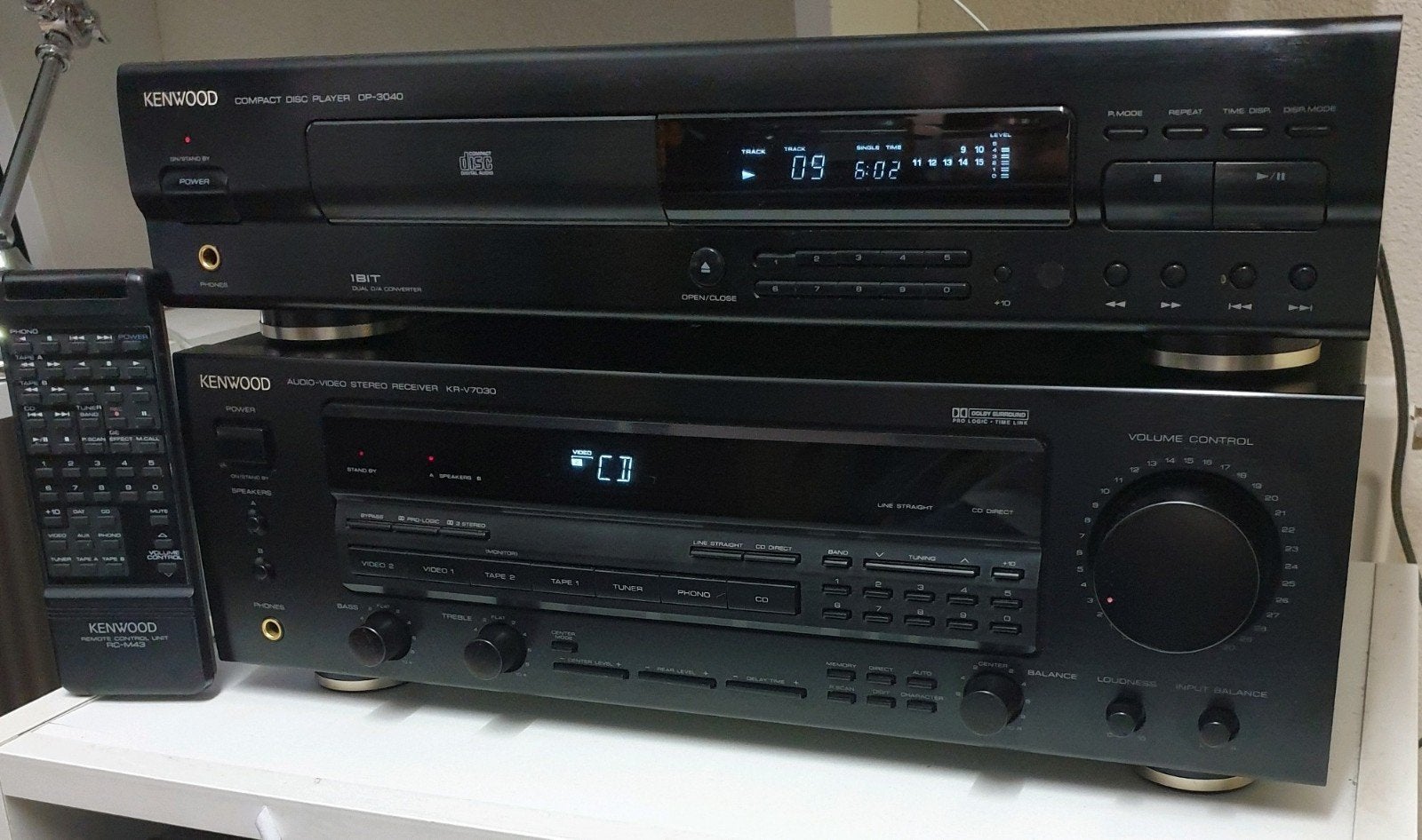 Kenwood set receiver kr-v7030 + cd speler dp-3040 + remote, Ophalen of Verzenden