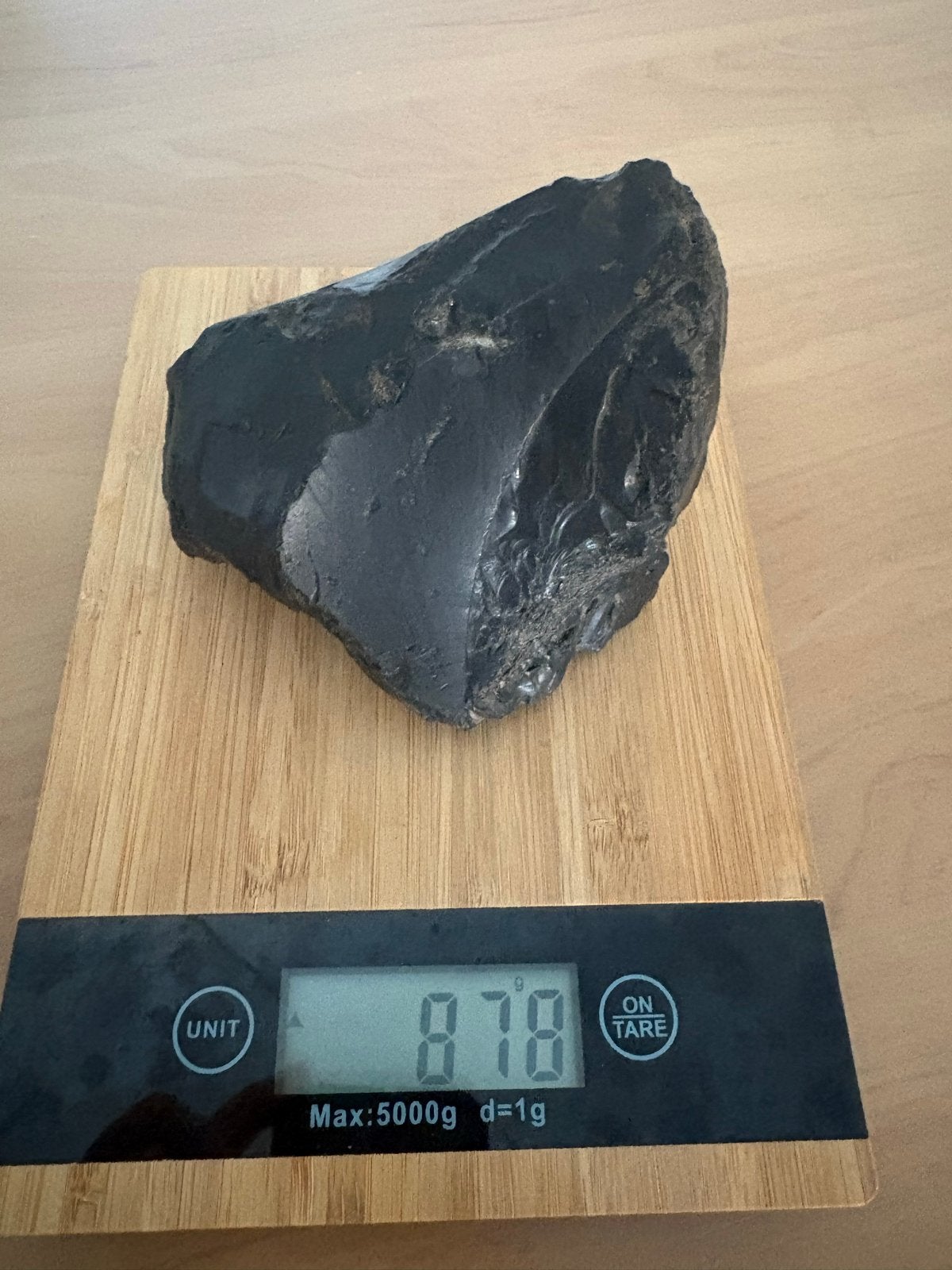 Ruwe Zwarte Obsidiaan Steen - 878 gram, Ophalen of Verzenden, Mineraal