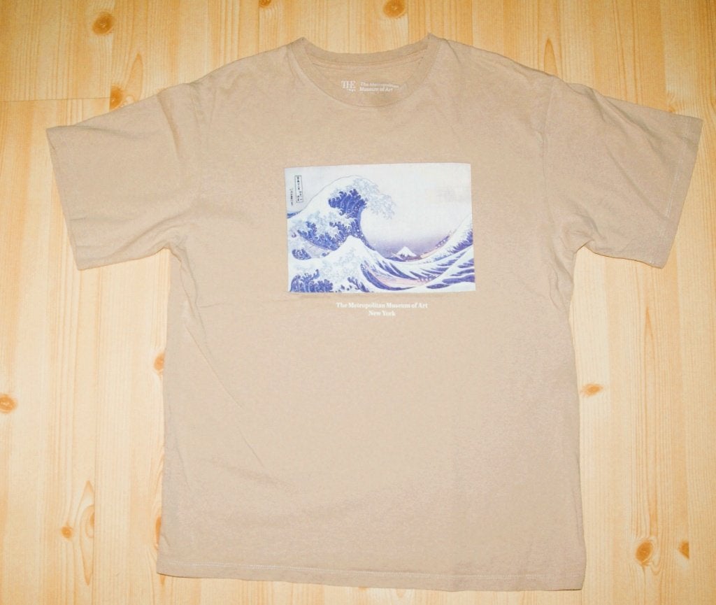 Pull&Bear ruimvallend t-shirt maat S met opdruk vóór en acht, Kleding | Heren, T-shirts, Beige, Ophalen of Verzenden, Pull&Bear