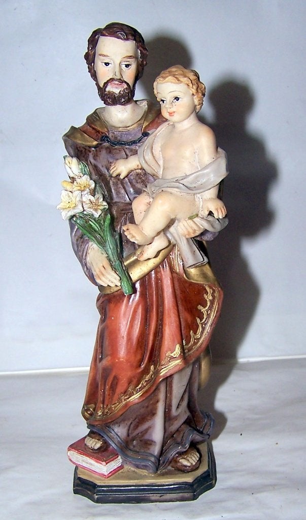 Prachtig beeld Heilige Jozef met Jezus op arm. H. 19cm. Nwst, Ophalen of Verzenden