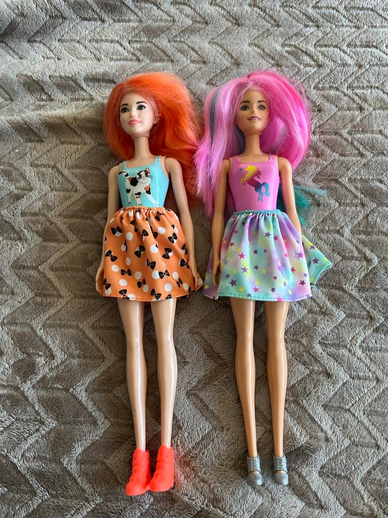 2 Barbie poppen met verwisselbaar haar, Ophalen of Verzenden, Gebruikt, Barbie