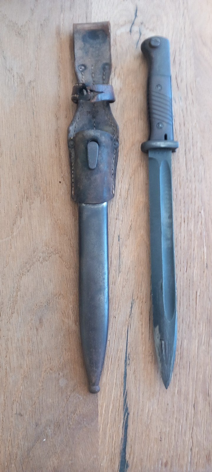 Duitse K98k Bajonet WO2, origineel, Verzamelen, Ophalen of Verzenden, Landmacht, Duitsland, Mes of Dolk