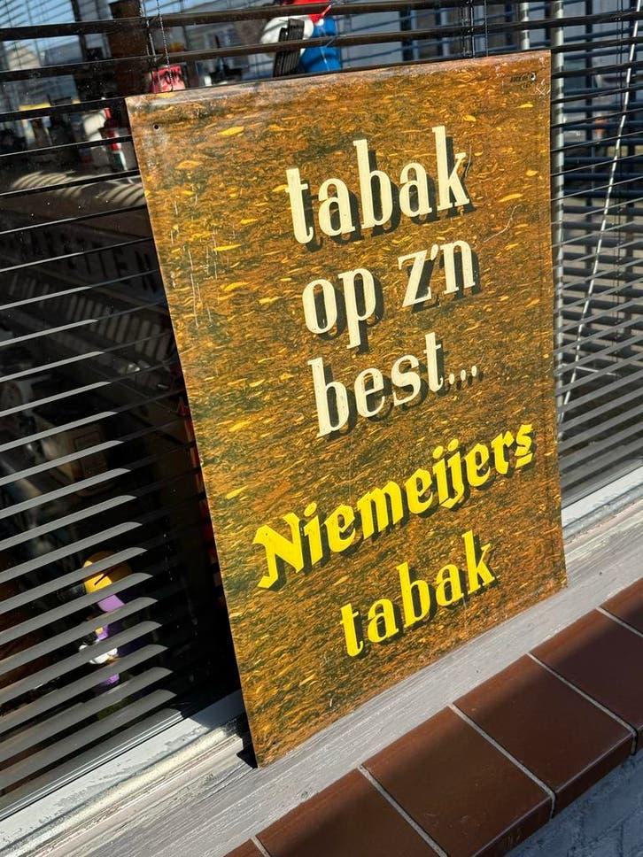 Vintage Niemeyers Tabak Reclamebord, Reclamebord, Gebruikt, ., Ophalen of Verzenden