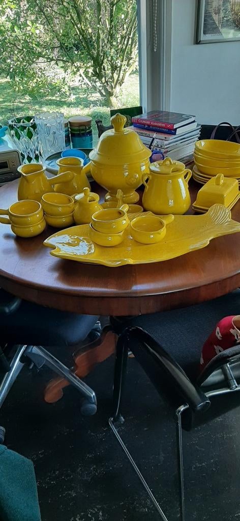 Vintage geel servies  bistro servies retro seventies, Huis en Inrichting, Keuken | Servies, Ophalen of Verzenden, Overige stijlen