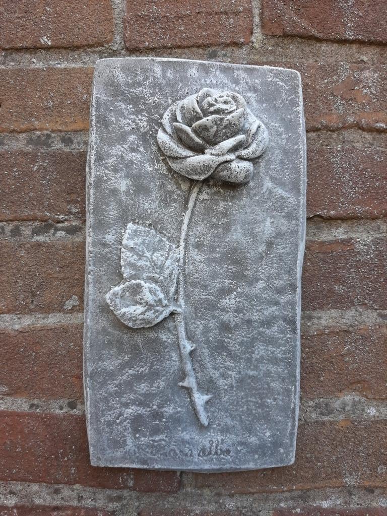 Roos wanddecoratie betonnen beeld tuinbeeld beton bloem, Ophalen of Verzenden