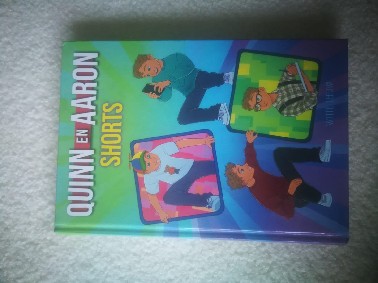 Quinn en Aaron Shorts - Boek (eenmaal gelezen), Boeken, Ophalen of Verzenden, Gelezen, Witte Leeuw, Fictie