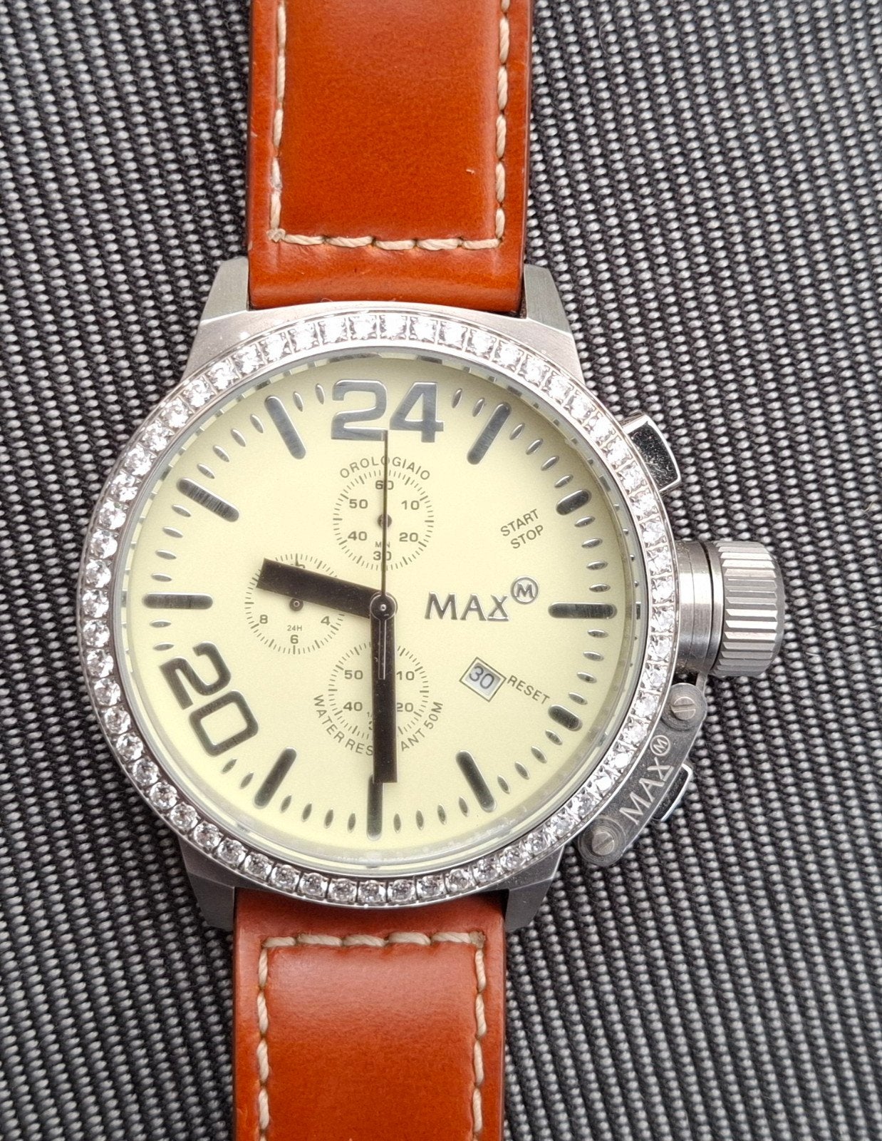 schitterend Horloge MAX, Overige merken, Leer, Staal, Polshorloge