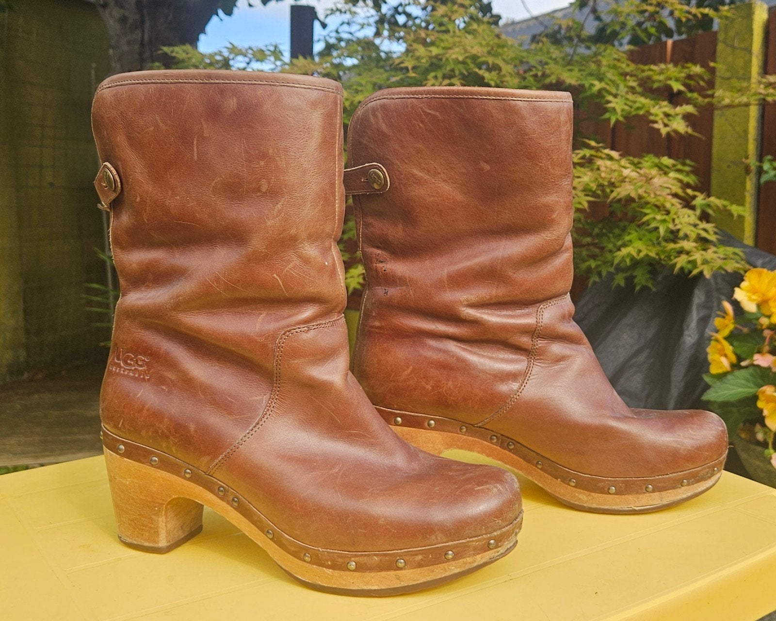 UGG Laarzen Bruin Leer - Maat 40, Kleding | Dames, UGG, Bruin, Lage of Enkellaarzen, Ophalen of Verzenden