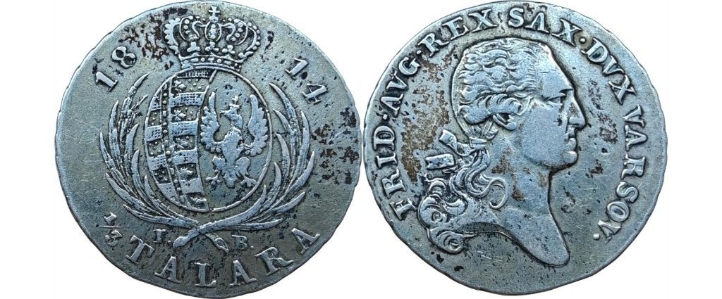 1/3 talara 1814, Hertogdom Warschau, Frederik August, Ophalen of Verzenden, Polen, Losse munt, Zilver