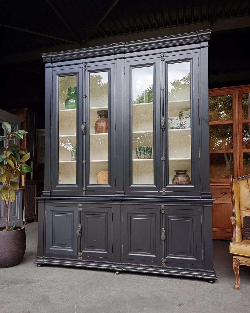 Klassieke franse vitrinekast | Espagnolette sluitingen #5922, Metaal, Gebruikt, Met deur(en), -