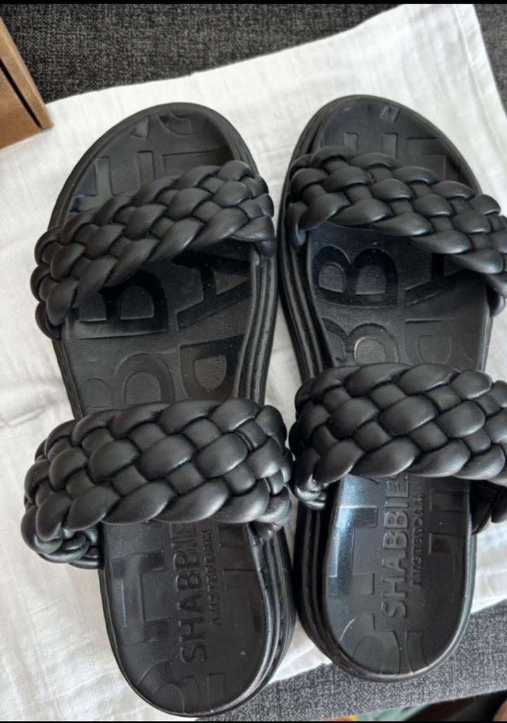 Shabbies Amsterdam zwart leren sandalen, maat 38, Kleding | Dames, Schoenen, Ophalen of Verzenden, Zo goed als nieuw, Zwart, Sandalen of Muiltjes