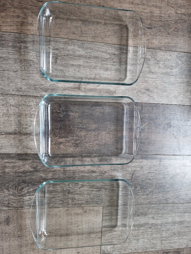 Pyrex ovenschalen set 3 stuks, -, -, Ophalen of Verzenden, Zo goed als nieuw