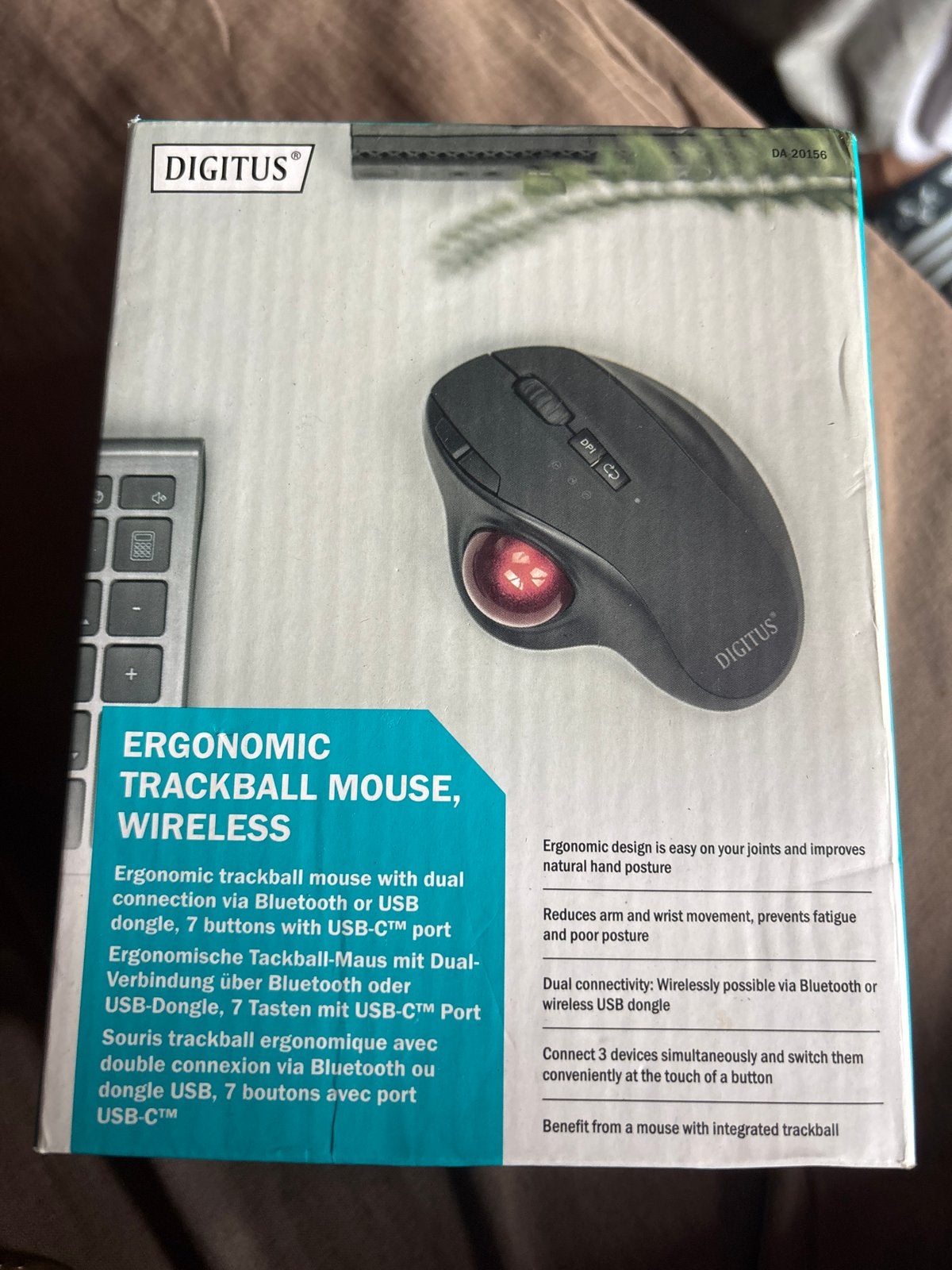 DIGITUS muis (nieuw)Ergonomische Draadloze Trackball Muis, Computers en Software, Muis, Ergonomisch, Nieuw, Ophalen of Verzenden