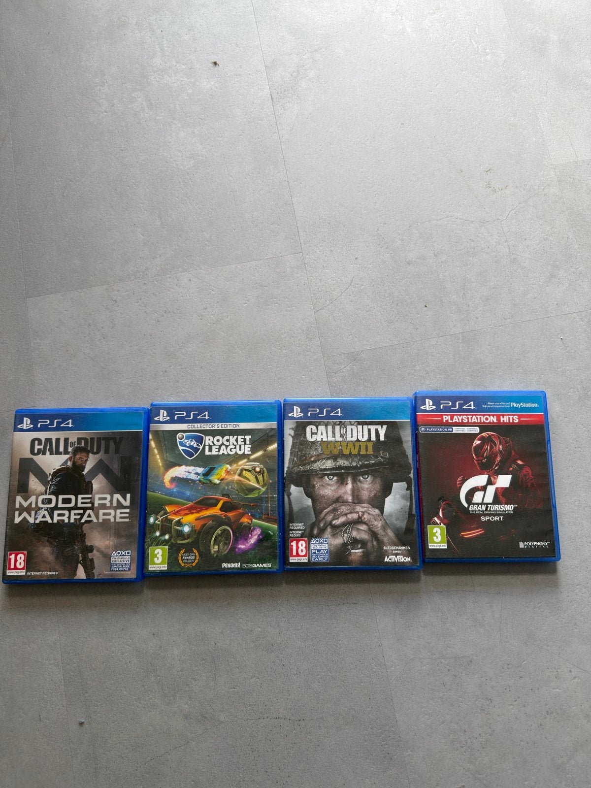 PS4 Games: Call of Duty MW, WWII, Rocket League, Gran Turism, Ophalen, Online, Gebruikt, Vanaf 18 jaar