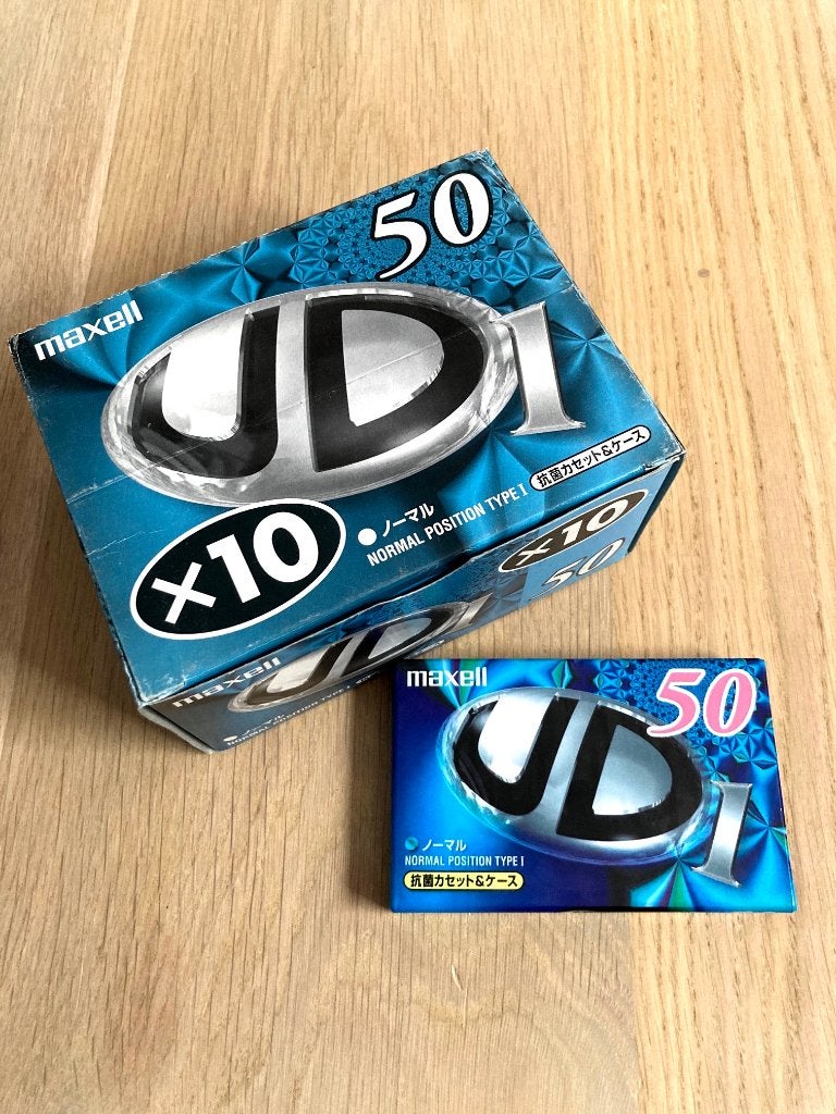 Set van 10x Maxell UD1 cassettebandjes C50 – Black Magnetite, 2 t/m 25 bandjes, Overige genres, Ophalen of Verzenden, Met bewaardoos, rek of koffer