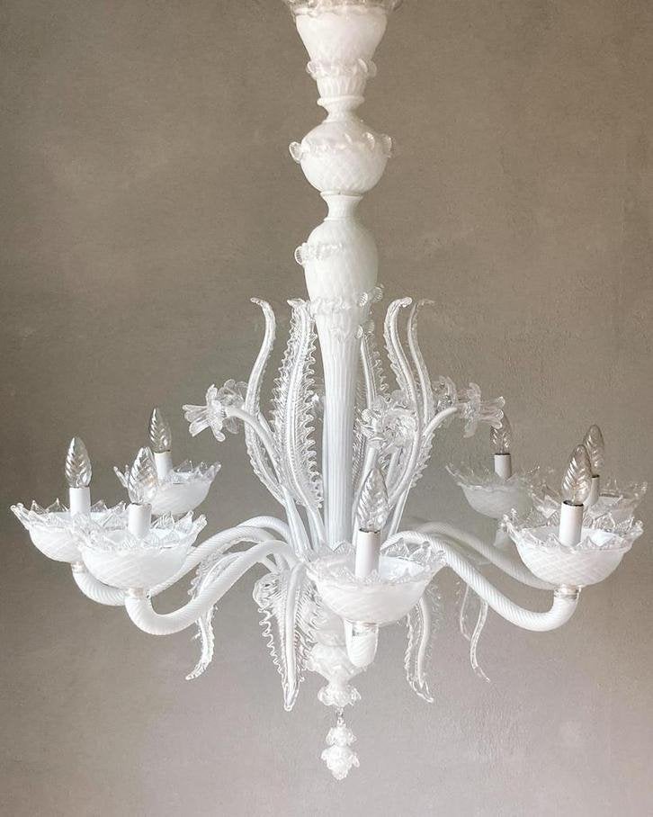 Vintage grote Murano kroonluchter, Huis en Inrichting, Lampen | Kroonluchters, Niet ingevuld, Zo goed als nieuw, Glas, Niet ingevuld
