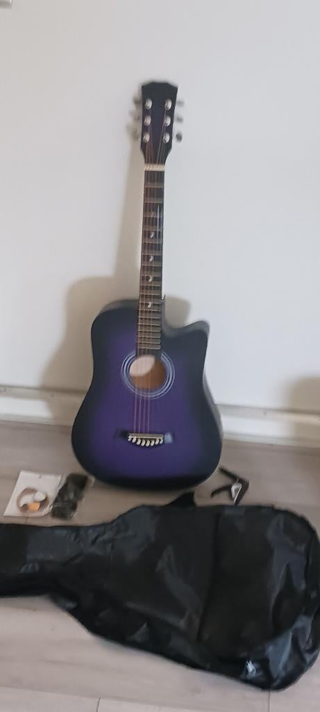 Akoestische gitaar 3/4 - Paars met hoes en accessoires, Ophalen, Zo goed als nieuw, Klassieke of Spaanse gitaar