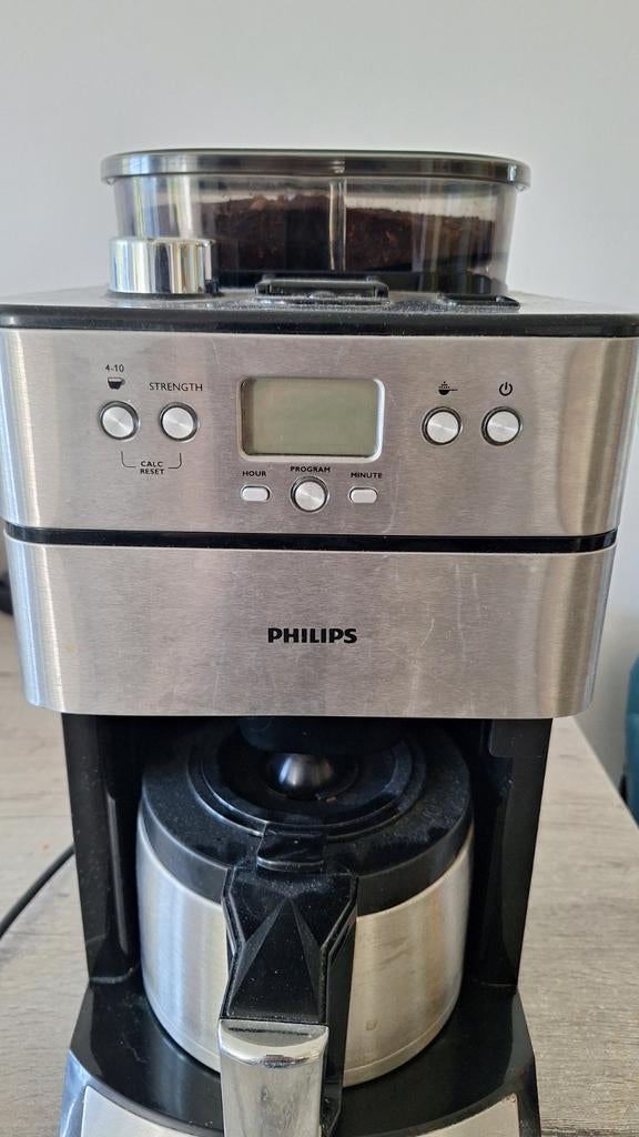 Philips Koffiezetapparaat met Bonen en Thermoskan, Witgoed en Apparatuur, Koffiezetapparaten, Gebruikt, Koffiemachine, 4 tot 10 kopjes