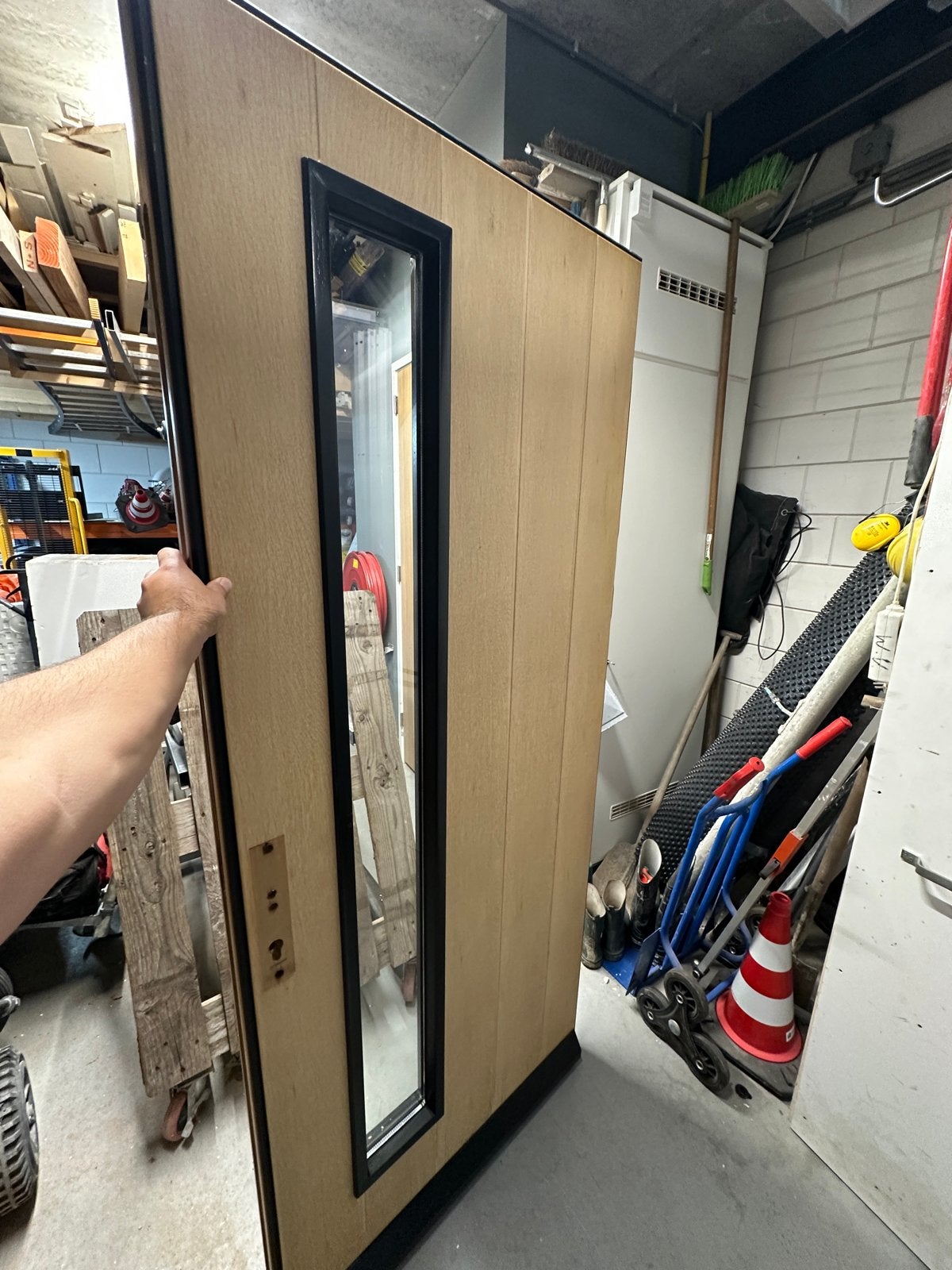SKN 664 EIK ISO blank glas voordeur, Ophalen, 80 tot 100 cm, 200 tot 215 cm, Glas