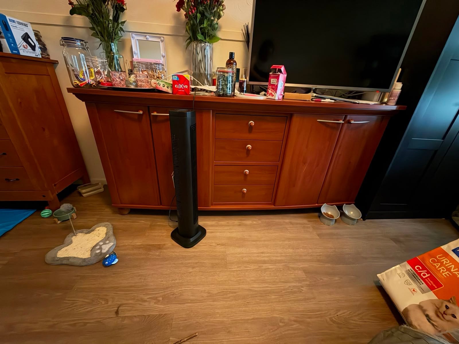 Groot eikenhouten dressoir met lades en deuren, Ophalen, Gebruikt, 150 tot 200 cm, Eikenhout